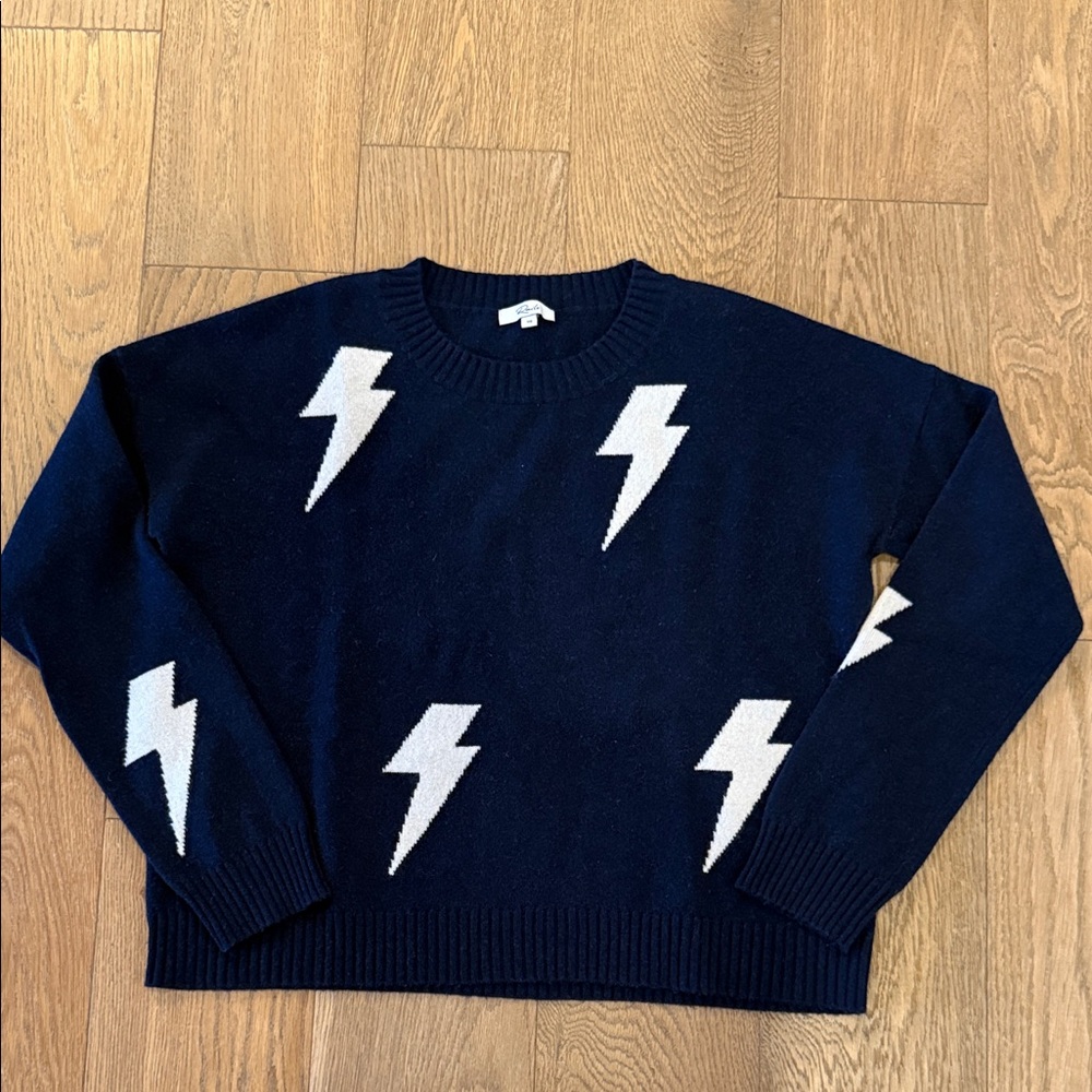 Rails Presley Navy Lightning Bolt Cashmere Sweater - XS